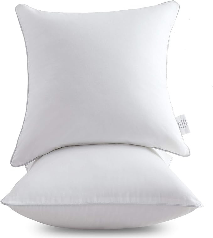 Oubonun 18"x18" Pillow Inserts (Set of 2) - Throw Pillow Inserts with 100% Cotton Cover - 18 Inch... | Amazon (US)