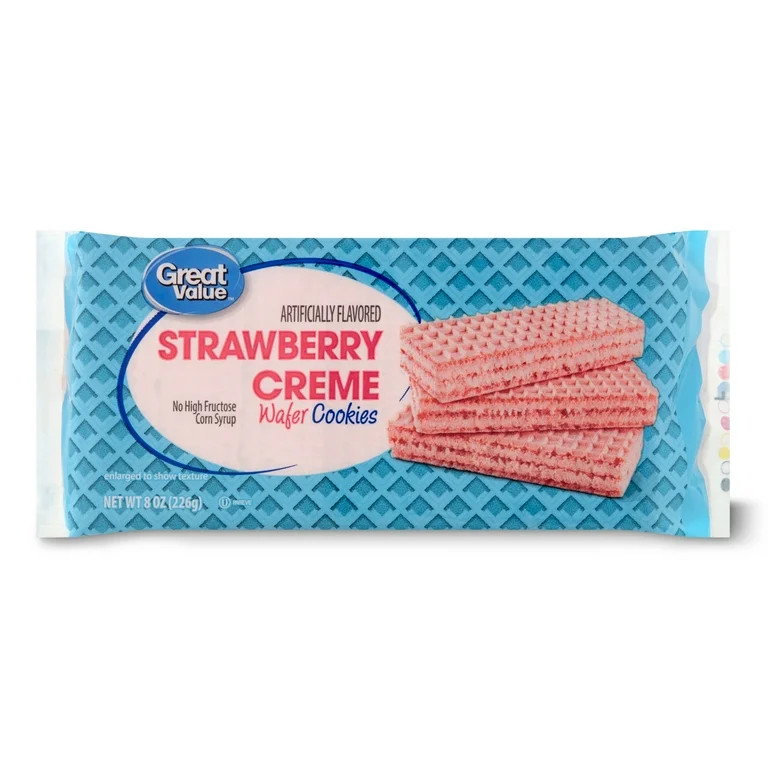 Great Value Strawberry Creme Wafer Cookies, 8 oz | Walmart (US)