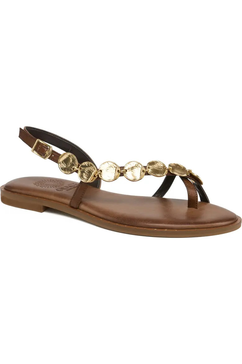 Serifos Gold Disc T Strap Sandal (Women) | Nordstrom | Nordstrom