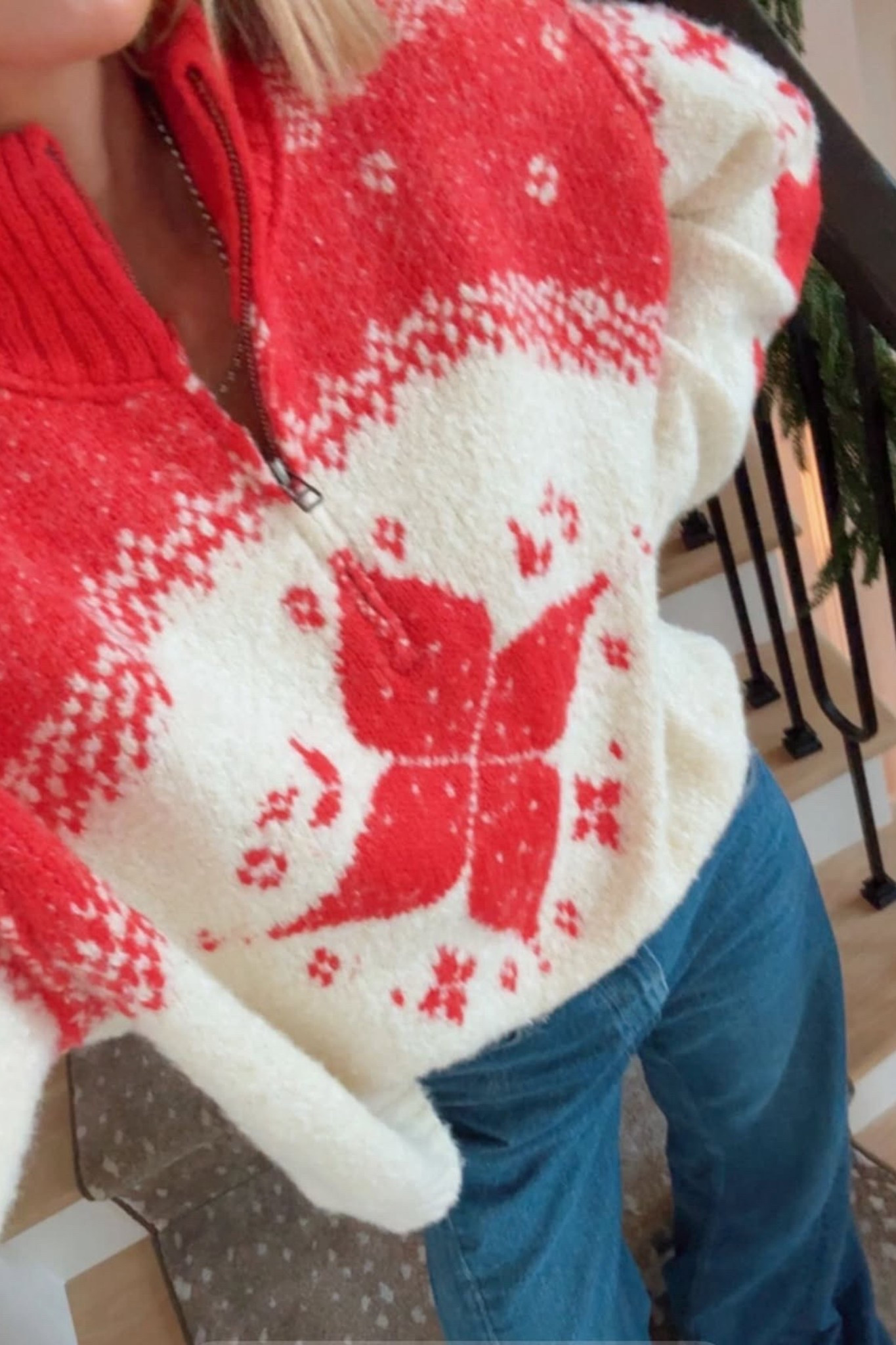 Loving this cozy sweater for the holiday season! Paired with my favorite wide leg jeans.

#LTKHoliday #LTKootd