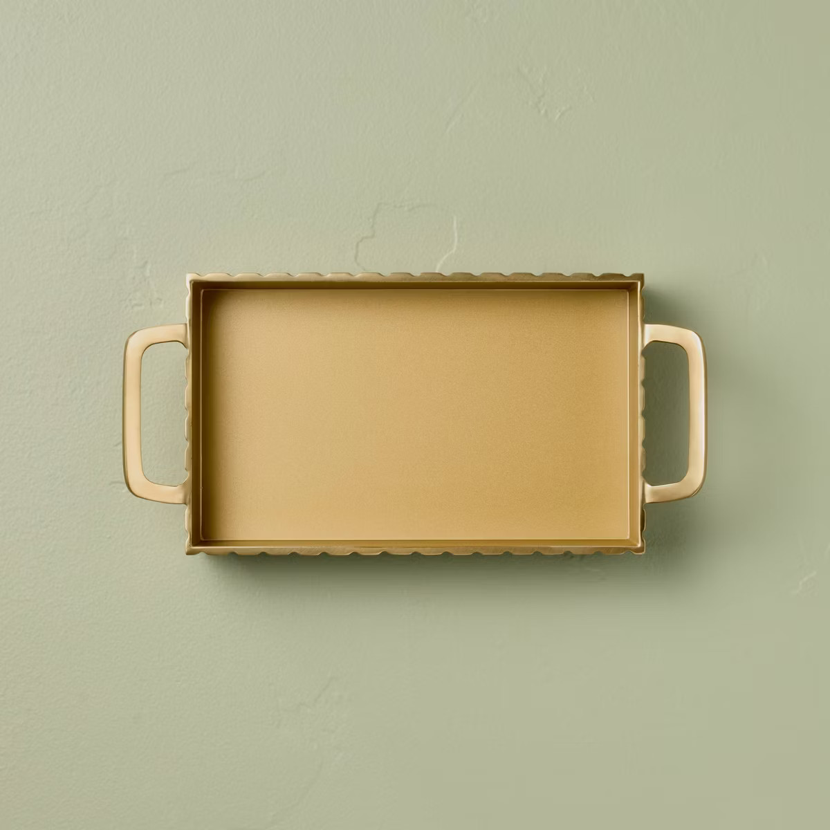 Modern Fluted Metal Decor Tray Brass Finish - Hearth & Hand™ with Magnolia | Target