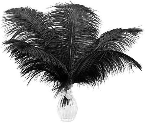 24pcs Natural Black Ostrich Feathers 10-12inch (25-30cm) for Wedding Party Centerpieces，Flower ... | Amazon (US)