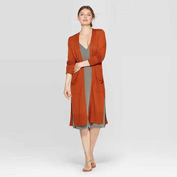 Women's Ribbed Cuff Long Sleeve Dust Cardigan - A New Day™ | Target