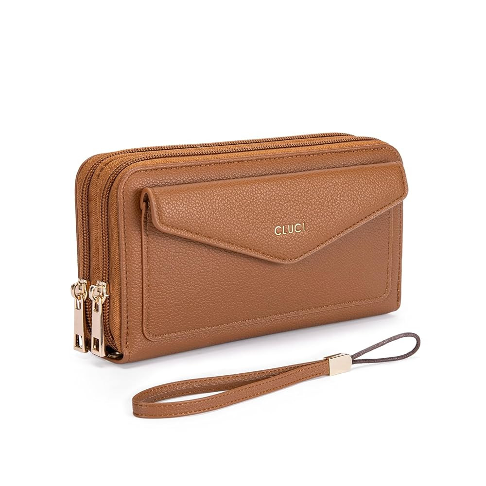 CLUCI Wallet Women Large Capacity Wristlet Purse for Women Long Ladies Wallet RFID Blocking Multi... | Amazon (US)