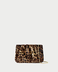 Brit Leopard Flat Gathered Clutch | Loeffler Randall