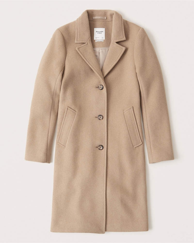 Women's Wool-Blend Dad Coat | Women's Coats & Jackets | Abercrombie.com | Abercrombie & Fitch (US)