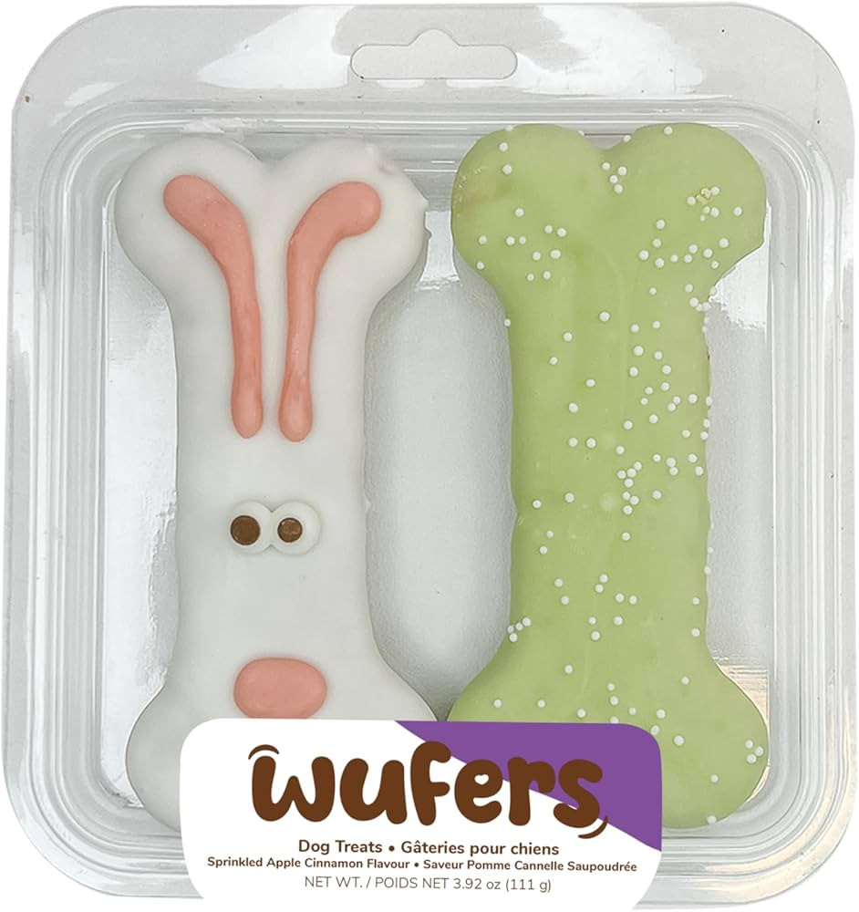 Wufers Easter Bunny Dog Treats 2-Pack – Decorated Crunchy Dog Cookies, Spring & Easter Basket T... | Amazon (US)