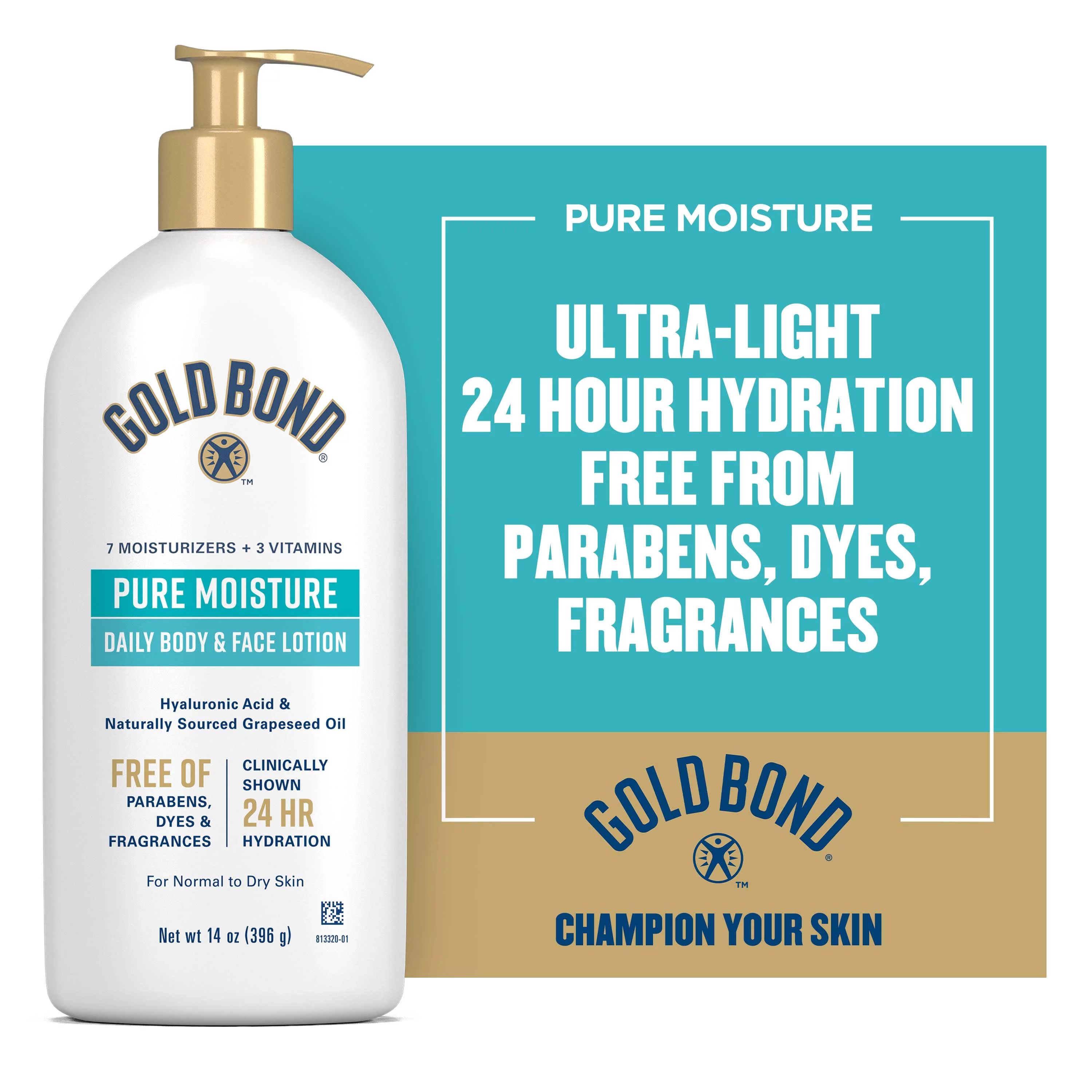 Gold Bond Pure Moisture Body and Face Lotion & Cream for Dry Skin 14oz | Walmart (US)