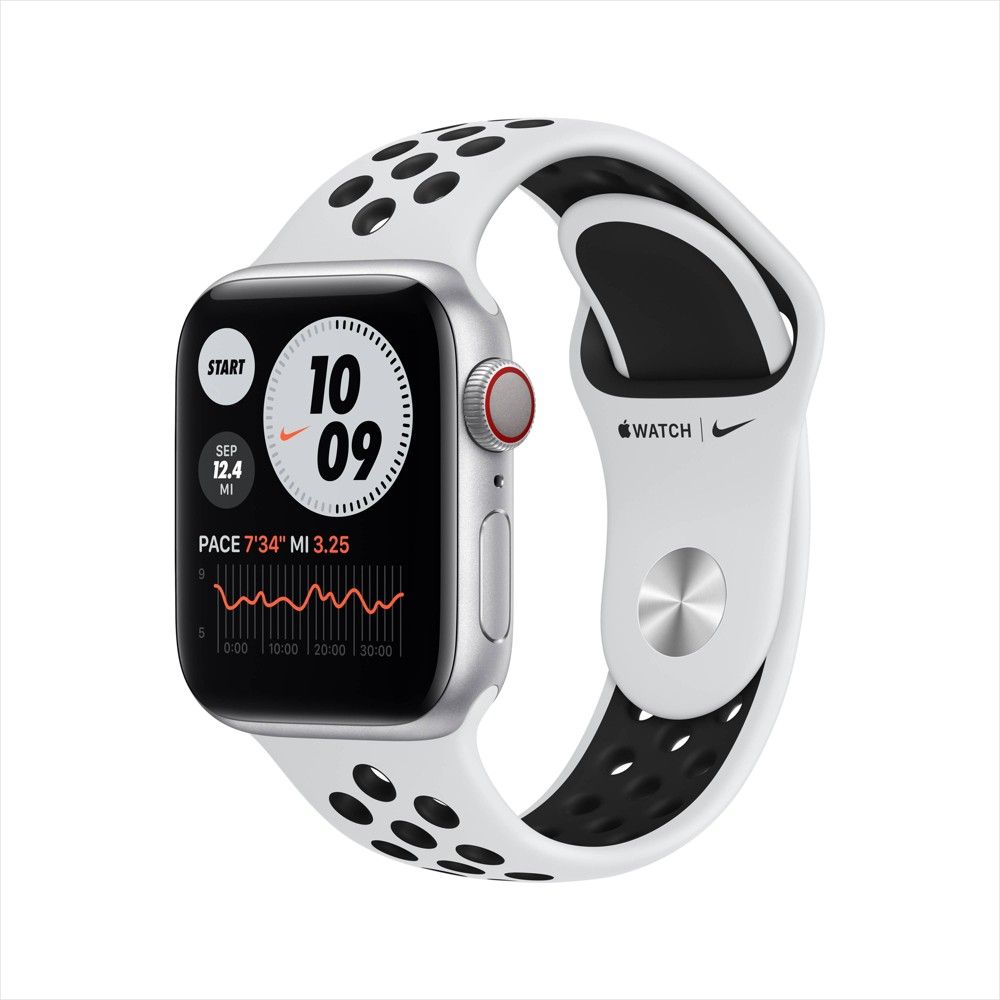 Apple Watch Nike Series 6 GPS + Cellular, 44mm Silver Aluminum Case with Pure Platinum/Black Nike Sp | Target