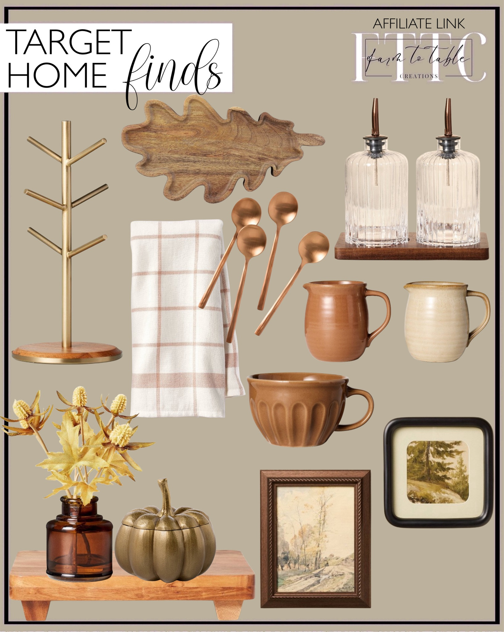 Target Coffee Bar. Follow @farmtotablecreations on Instagram for more inspiration.

Stoneware Mugs. Kitchen Towels. Ribbed Glass Bottle Set. Mug Tree. Stoneware pitcher. Wood Riser. Aluminum pumpkin with lid. Faux Thistle Wildflower Fall Arrangement - Hearth & Hand with Magnolia. Wooden Leaf Serving Tray Brown. Copper Spoons. Autumn Treescapes Framed Wall Art Set. 

Coffee Bar. Kitchen Counter Decor. Coffee Station. Target Home Finds. Target Decor. Target Fall Decor. 




#LTKStyleTip #LTKHome #LTKFindsUnder50