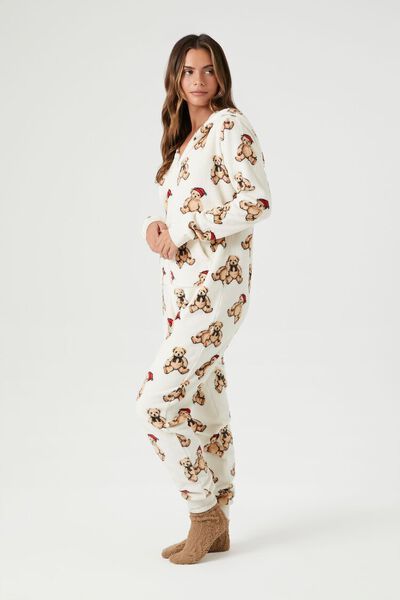 Teddy Bear Print Pajama Jumpsuit | Forever 21 | Forever 21 (US)