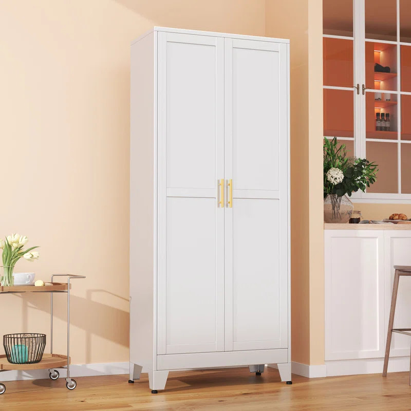 Winston Porter Modern Freestanding Wardrobe Armoire with Two Door | Wayfair North America