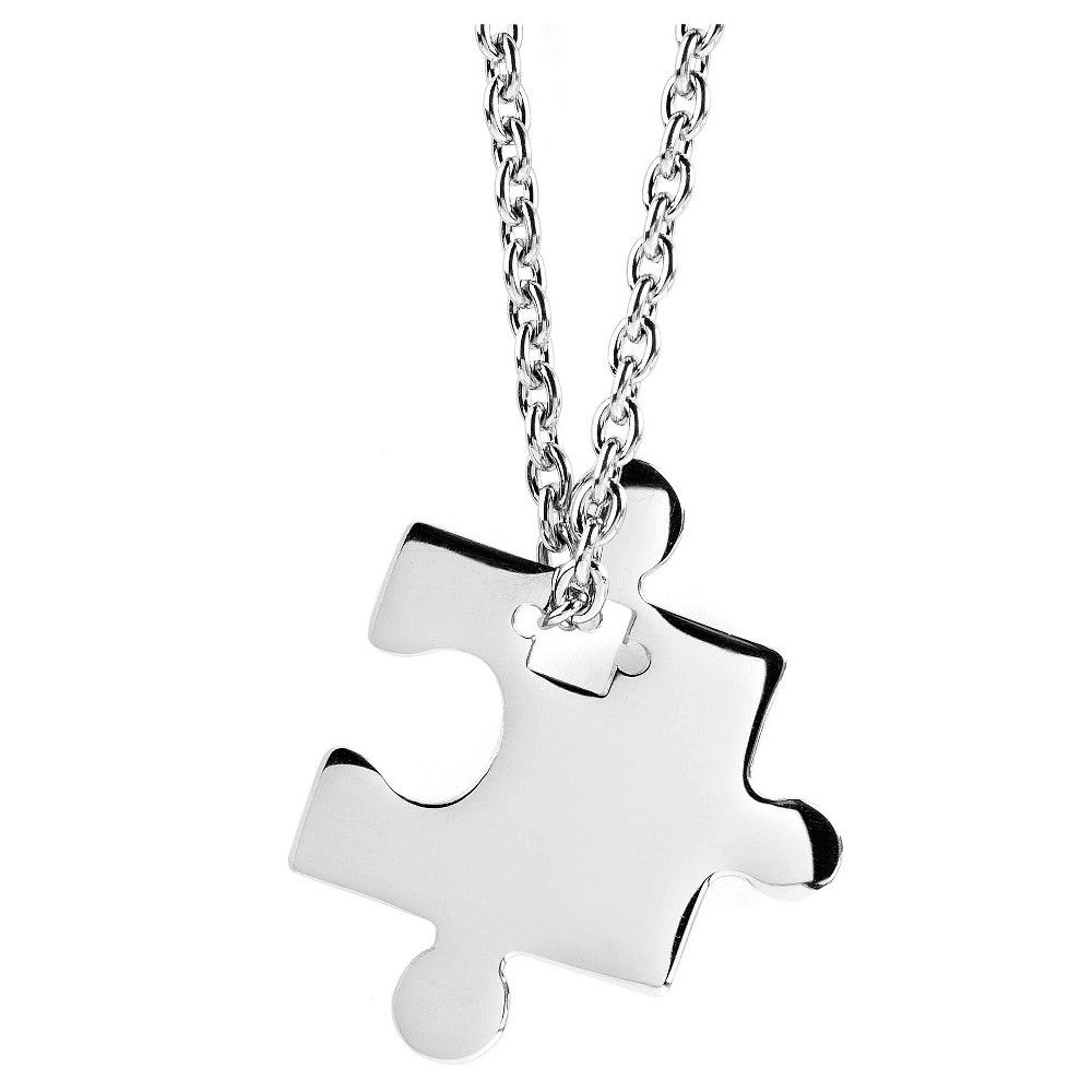 Women's West Coast Jewelry Stainless Steel Jigsaw Puzzle Piece Pendant Necklace | Target