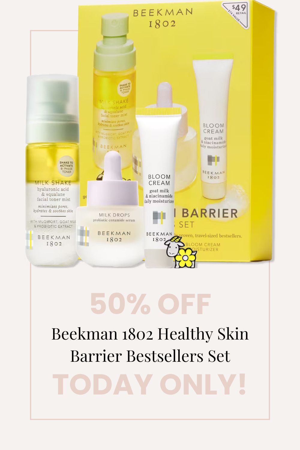 Today only! Get 50% off the Beekman 1802 Healthy Skin Barrier Bestsellers Set during Ulta's Love Your Skin Event. 

 #LTKSaleAlert #LTKFindsUnder50 #LTKBeauty