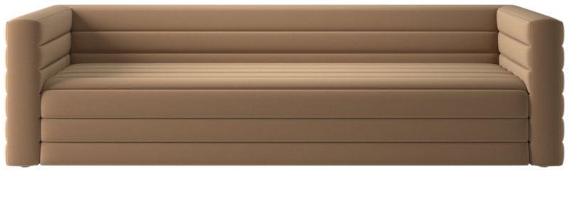 Strato Extra-Large Light Brown Modern Velvet Sofa | CB2 | CB2