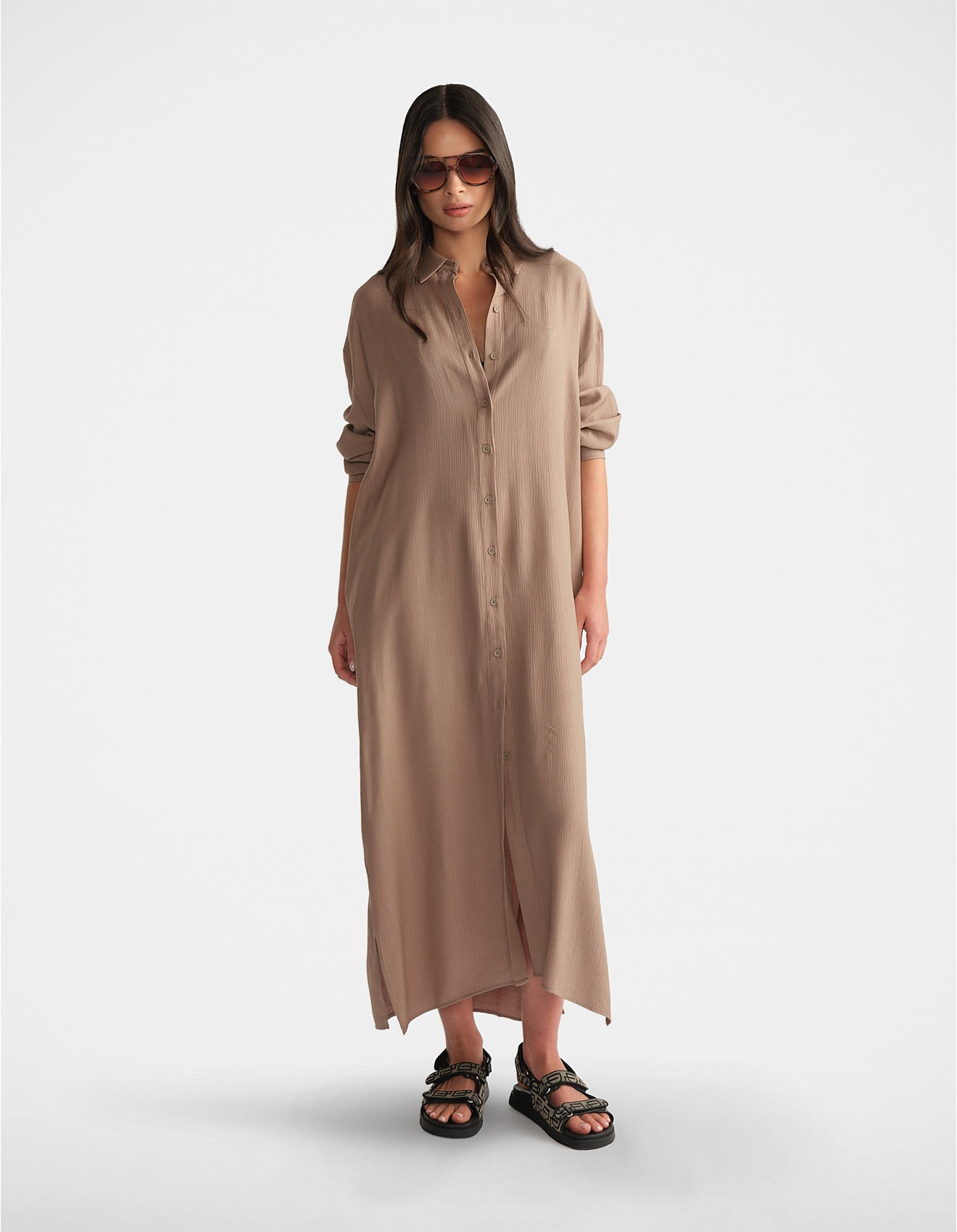 D-LUXE TEXTURED SHIRT DRESS | David Jones (Australia & New Zealand)