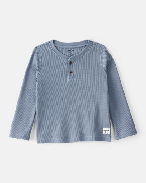 Toddler Boy Long-Sleeve Henley Shirt - Blue | Carter's Inc