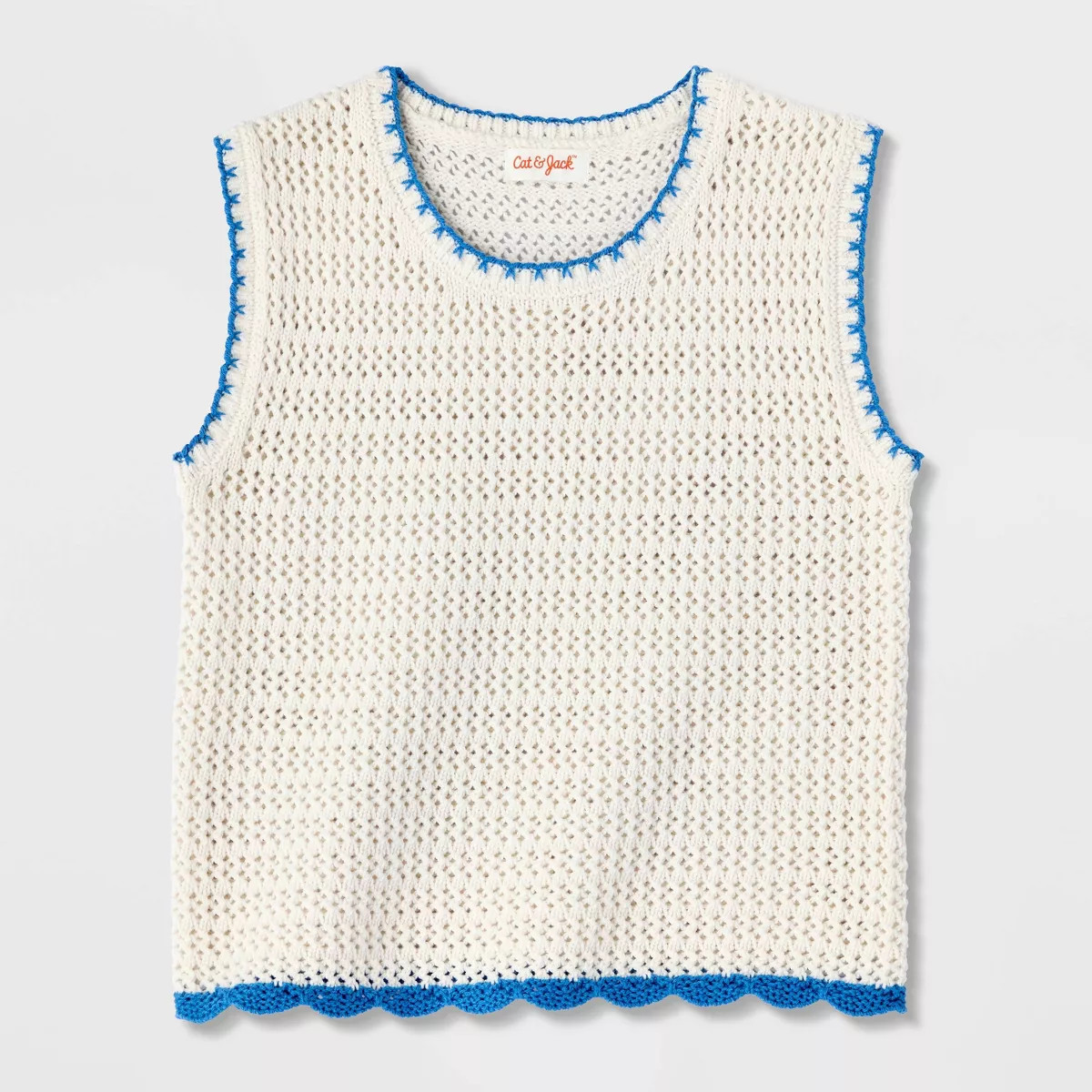 Girls' Scallop Sweater Vest - Cat & Jack\u2122 Cream XS | Target