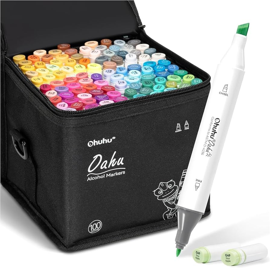 Ohuhu Alcohol Markers Double Tipped Art Marker Set for Artists Adults Coloring Sketch Illustratio... | Amazon (US)