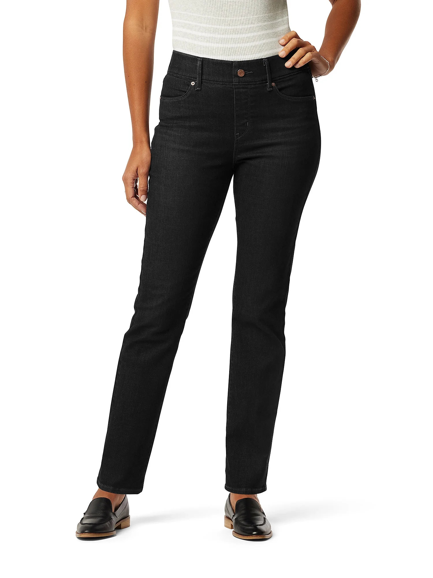 Levi Strauss Signature Women's Shaping Perfect Pull On Straight Jeans, Sizes 2-16 | Walmart (US)
