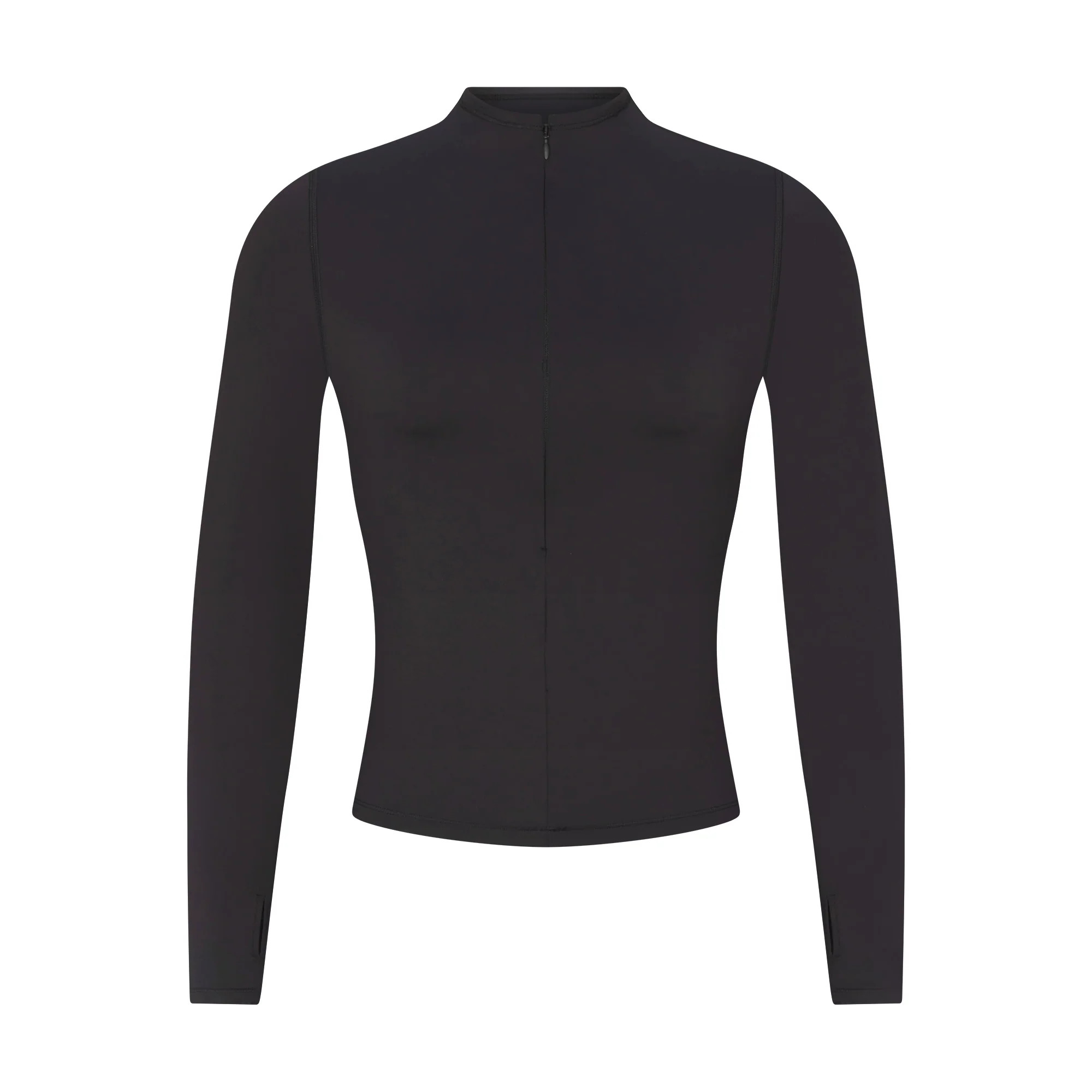 NikeSKIMS MATTE ZIP FRONT TOP | OBSIDIAN | SKIMS | SKIMS (US)