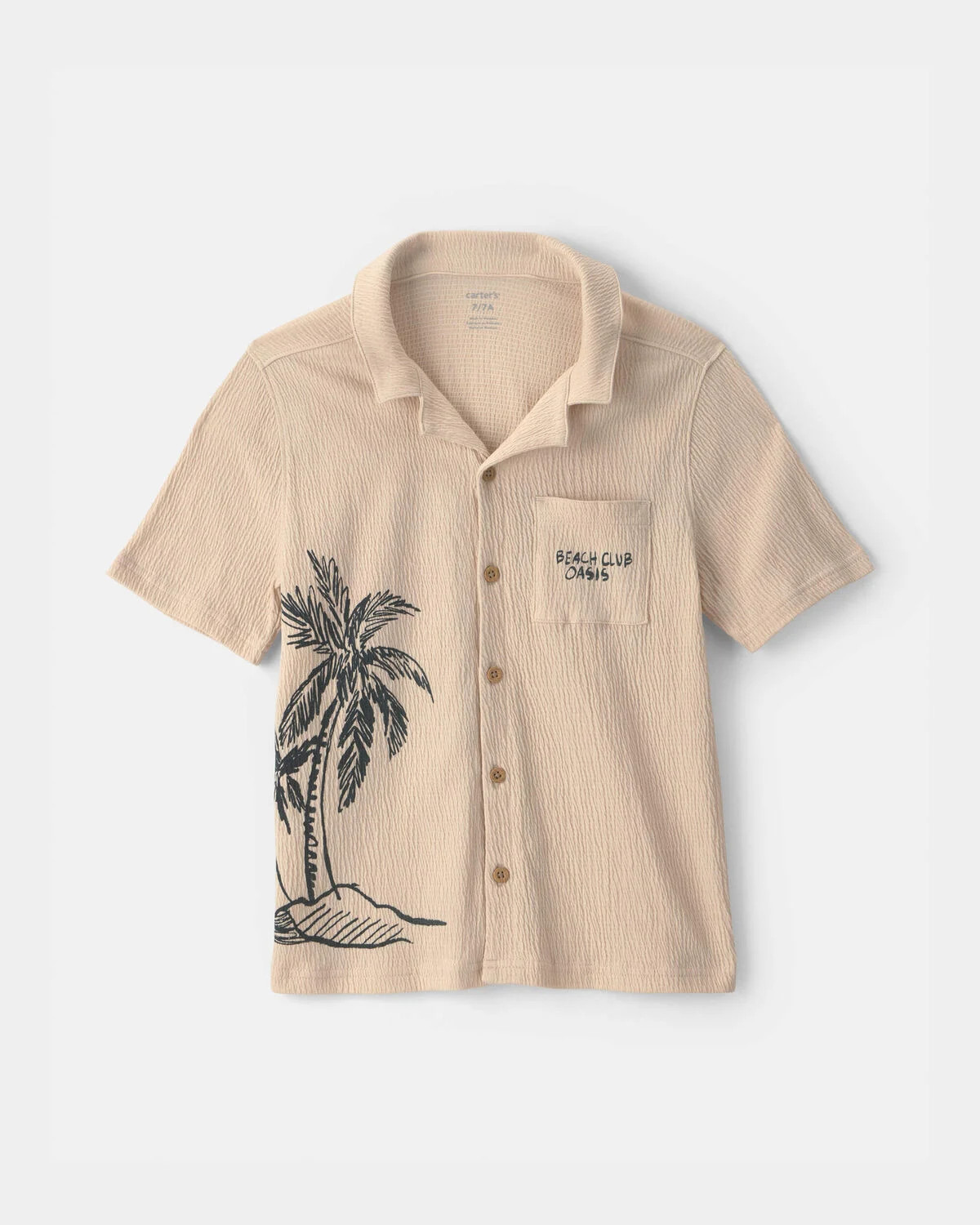 Boys Beach Short-Sleeve Button-Down Shirt - Khaki | Carter's Inc