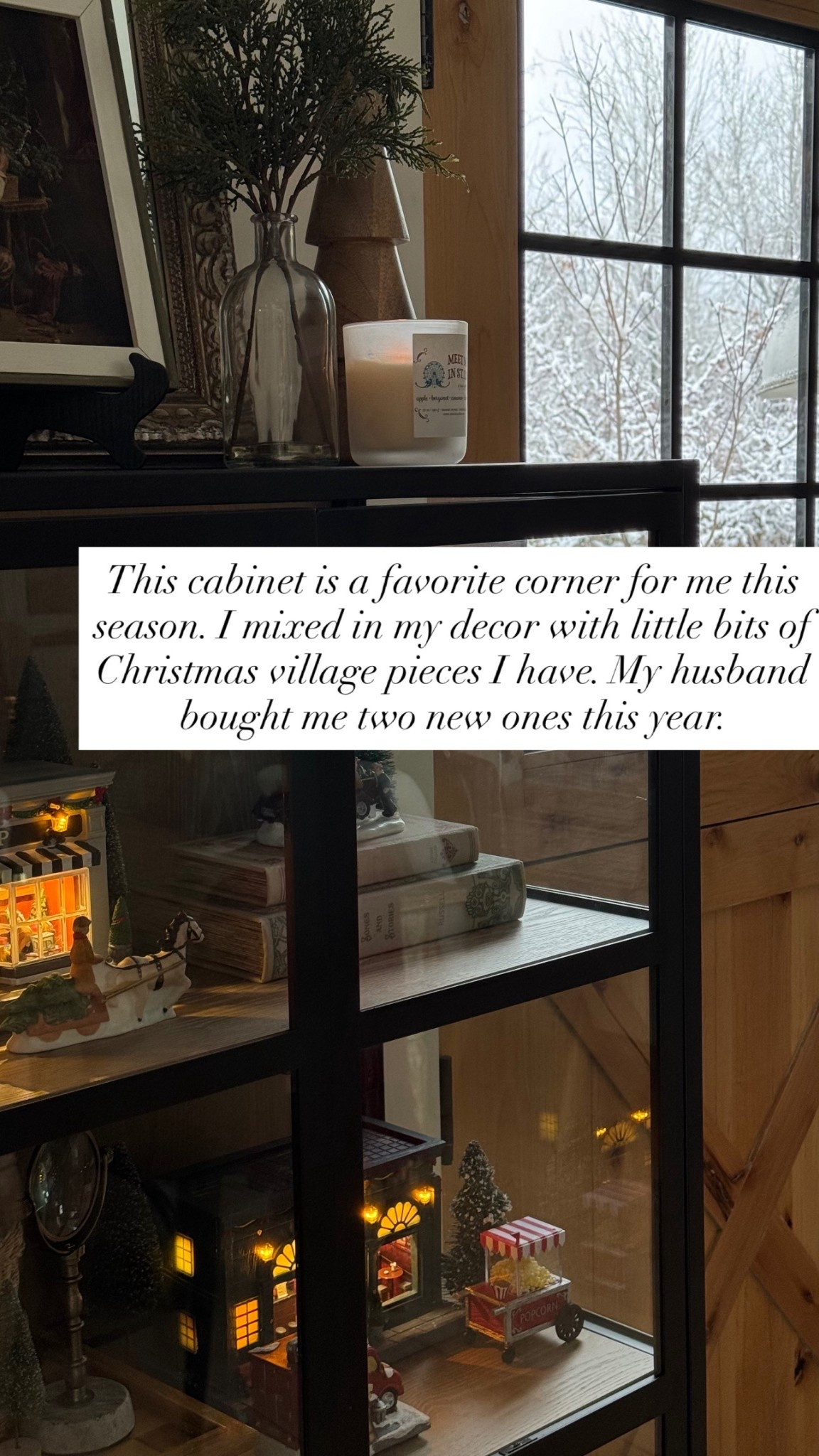 Instead of putting all of my Christmas village displayed together in one place, I created small moments with them in different cabinets and open shelves. 

#LTKHome #LTKHoliday #LTKSeasonal