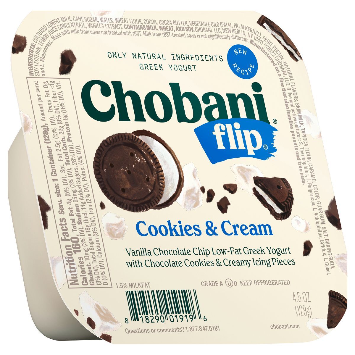 Chobani Flip Cookies & Cream Low Fat Greek Yogurt - 4.5oz | Target
