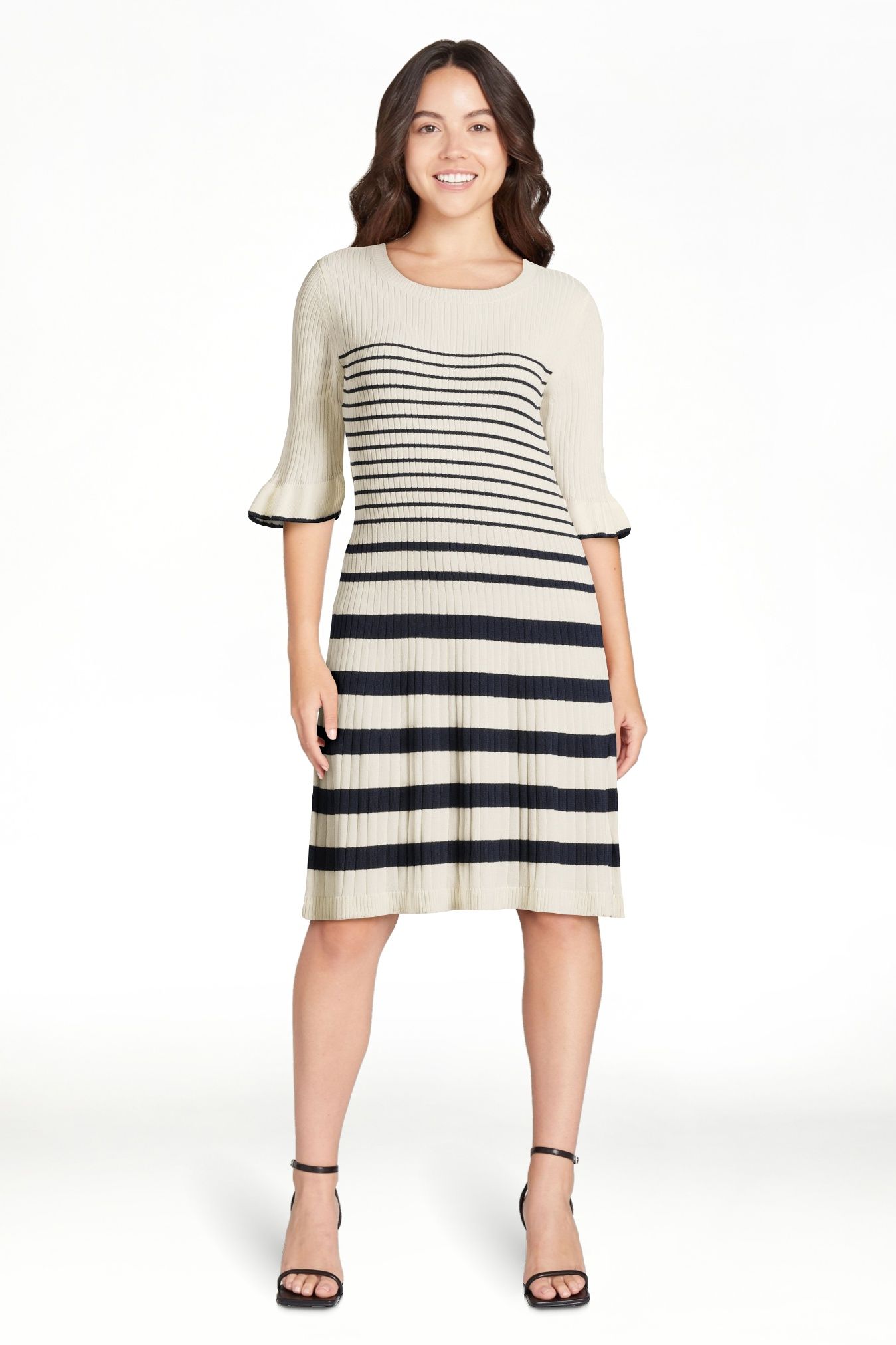 Free Assembly Women’s Mini Sweater Dress with Ruffle Cuffs, Sizes XS-XXL | Walmart (US)