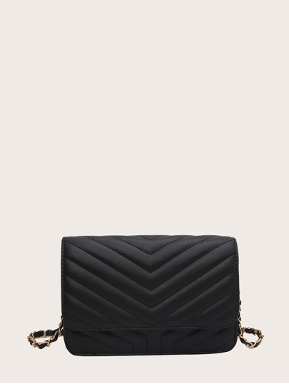 Chevron Flap Crossbody Bag | SHEIN