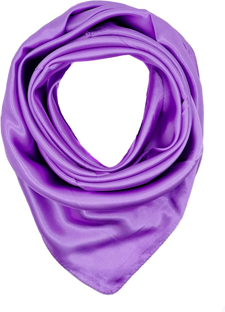 RUOLIN 35×35 inches large square women's satin silk like head scarf fashion pattern silk feeling hai | Amazon (US)