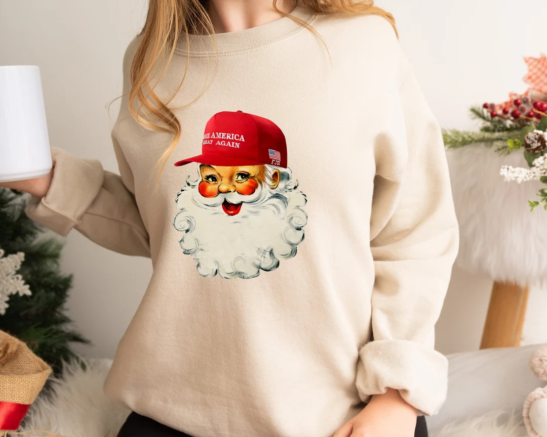 Santa Make America Great Again Shirt, Trump Christmas Shirts, Trump Christmas Holiday, Republican... | Etsy (US)