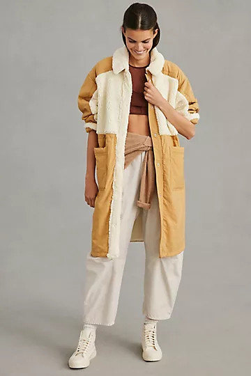Daily Practice by Anthropologie Diamond Sherpa Jacket | Anthropologie (US)