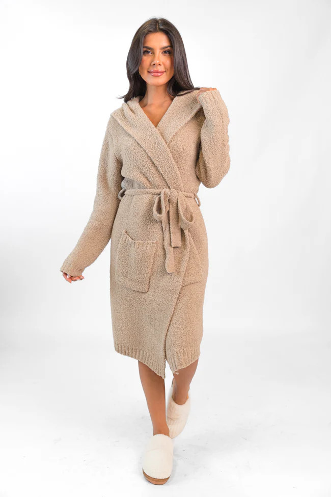 It Was All A Dream Tan Hooded Robe DOORBUSTER | Pink Lily