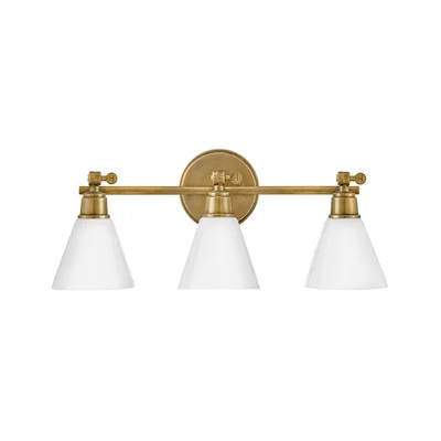 Arti 24-in Adjustable Three Light Bath Vanity with Cased Opal Shade | Wayfair North America
