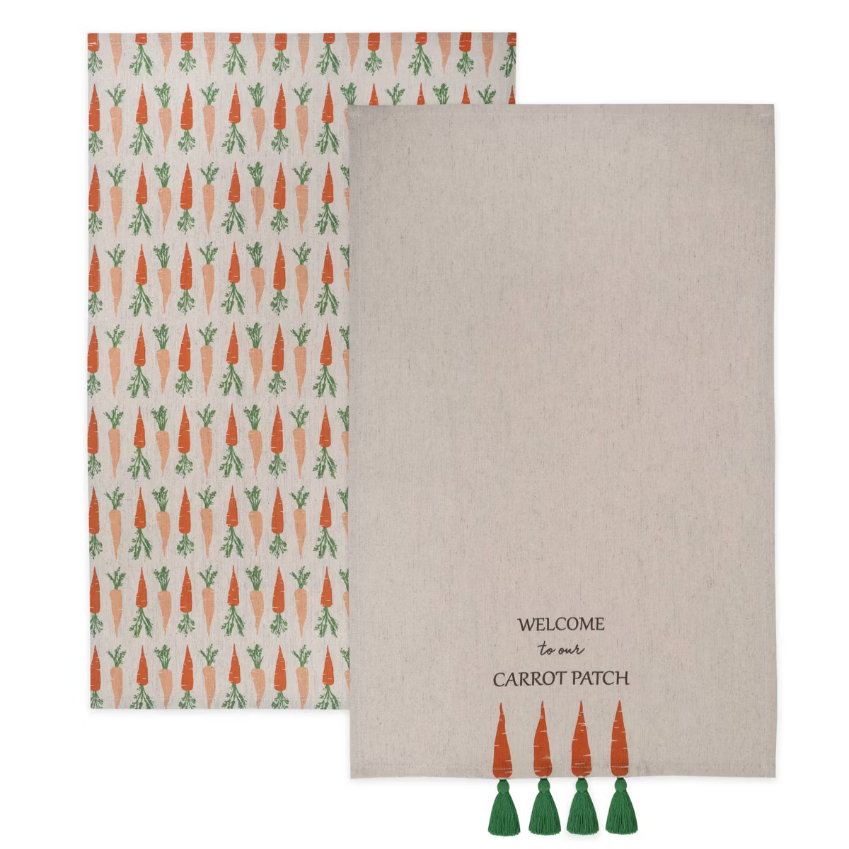 2pk Easter Decor Dish Towels Carrot Patch - Bullseye's Playground™ | Target