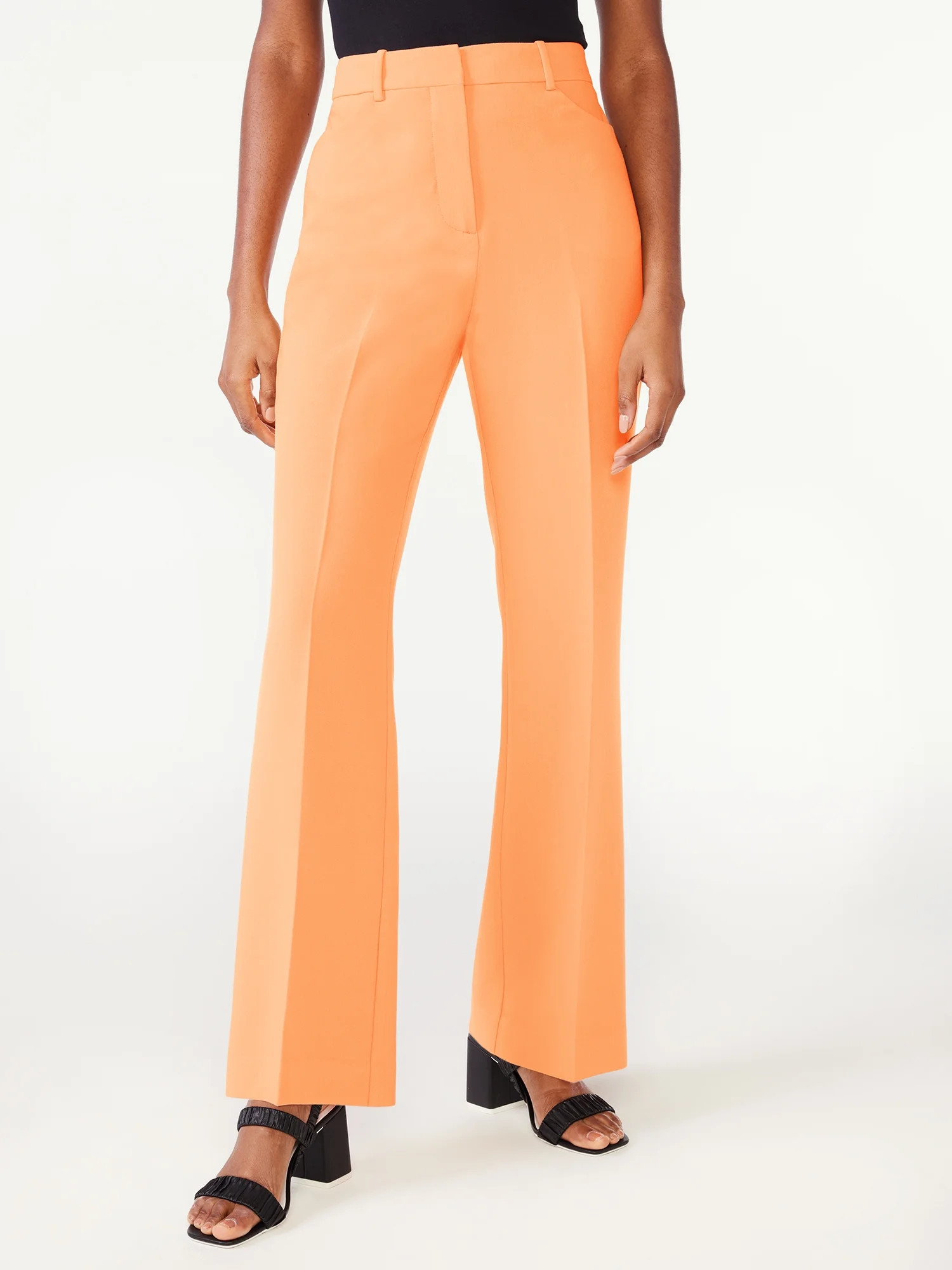 Scoop Women's High Waisted Crease Front Trousers, Sizes XS-XXL | Walmart (US)