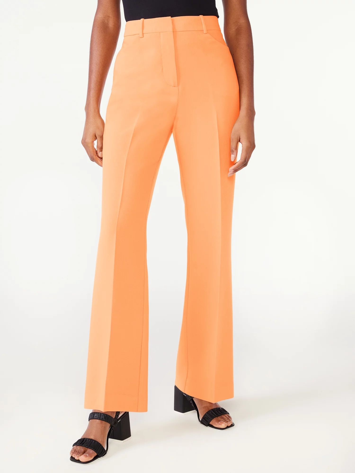 Scoop Women's High Waisted Crease Front Trousers, Sizes XS-XXL - Walmart.com | Walmart (US)