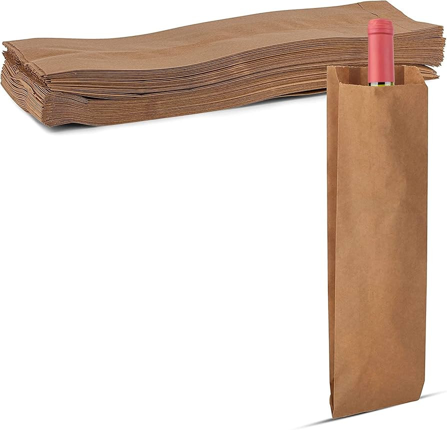 MT Products Brown Quart Wine Paper Bags 4.5" x 2.5" x 16" - Disposable Paper Gift Bags - Pack of ... | Amazon (US)