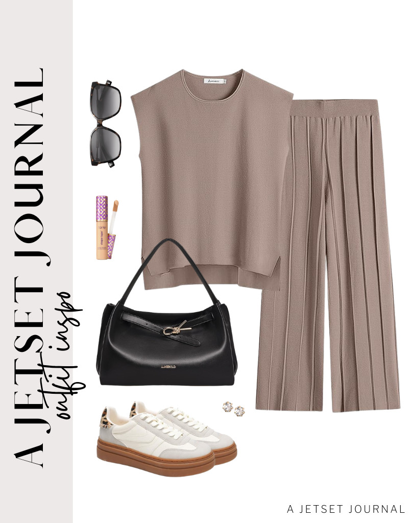 This ANRABESS 2-piece lounge set paired with Project Cloud sneakers is a perfect match. It looks great with this slouchy shoulder bag. I love using this Tarte Shape Tape concealer to enhance the overall look. 

 #LTKSeasonal #LTKSaleAlert #LTKTravel