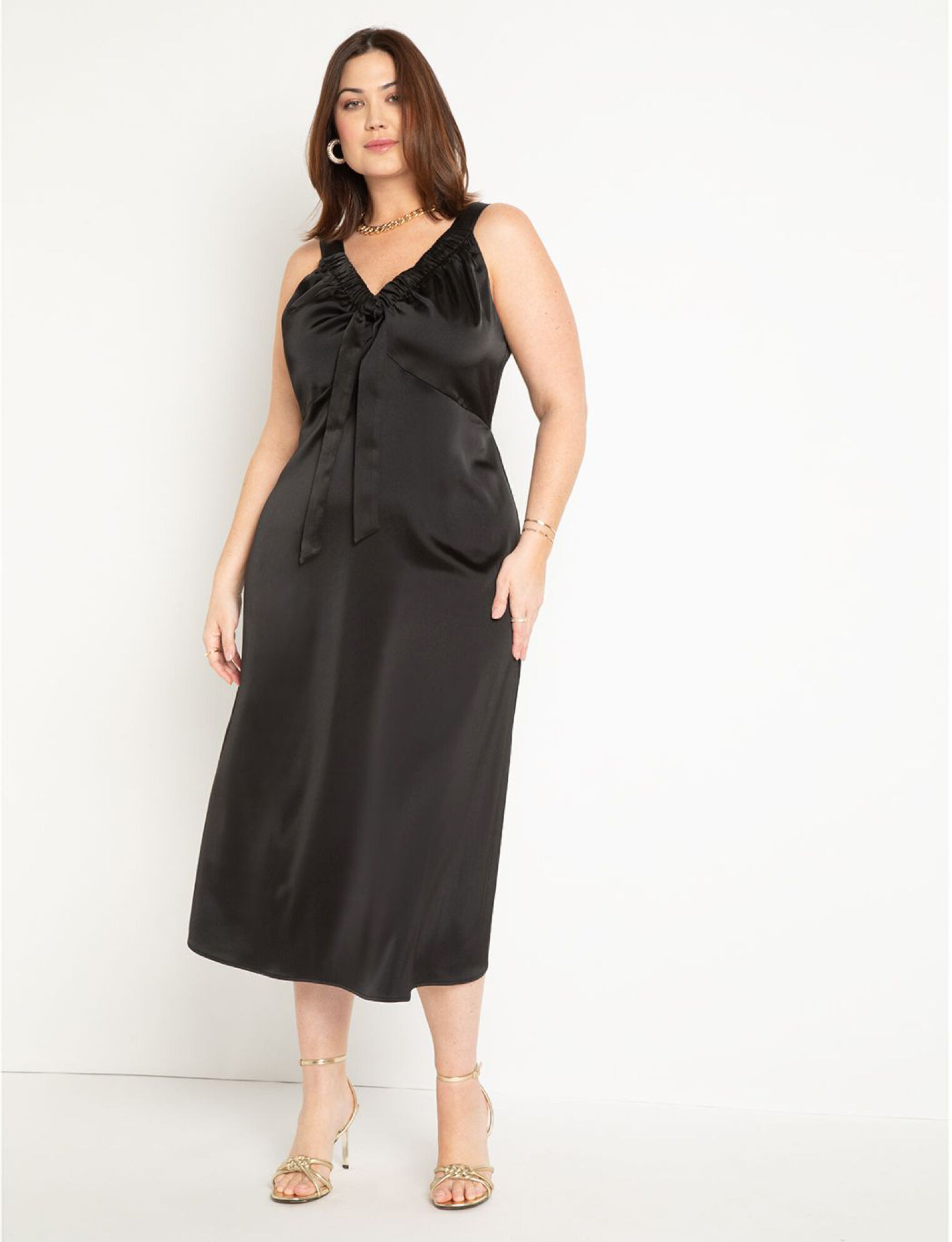 Midi Dress With Ruched Neckline | Eloquii