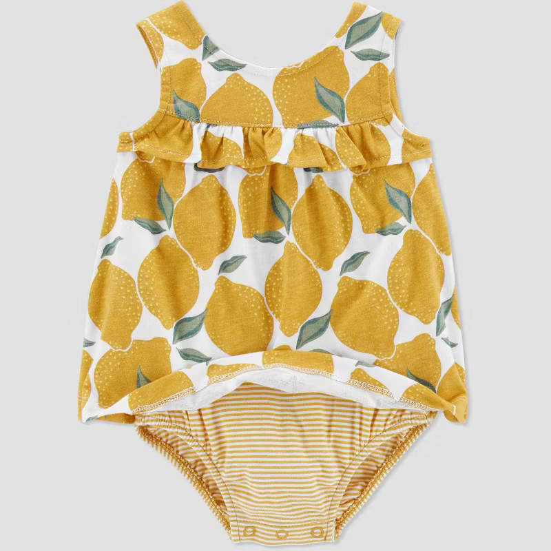 Baby Girls' Lemon Romper - Just One You® made by carter's Yellow | Target
