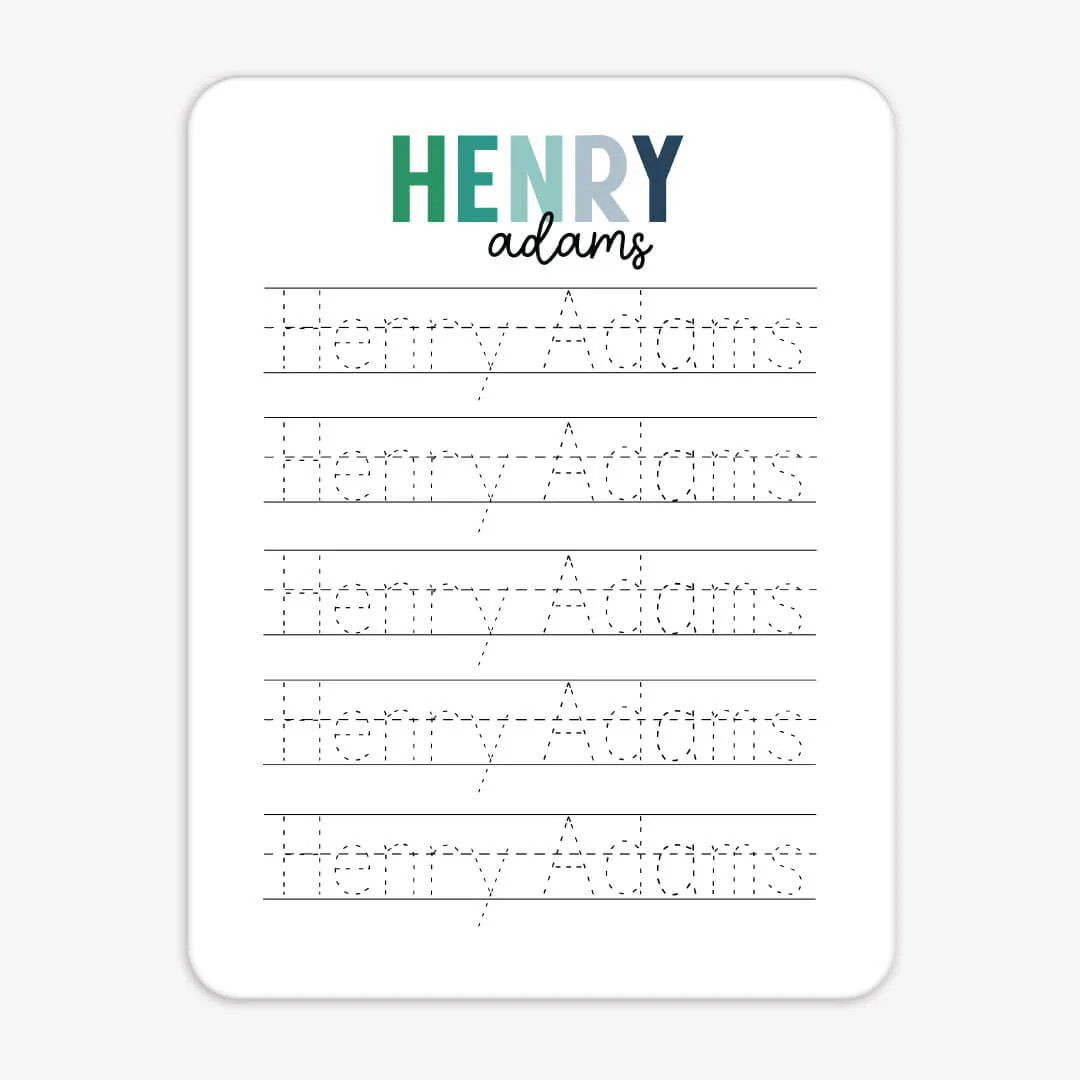 Kids Personalized Whiteboard | Hello My Name Is - Green Apple | Caden Lane