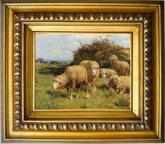 Beautiful Sheep in Pasture Landscape Oil Painting Print on | Etsy | Etsy (US)