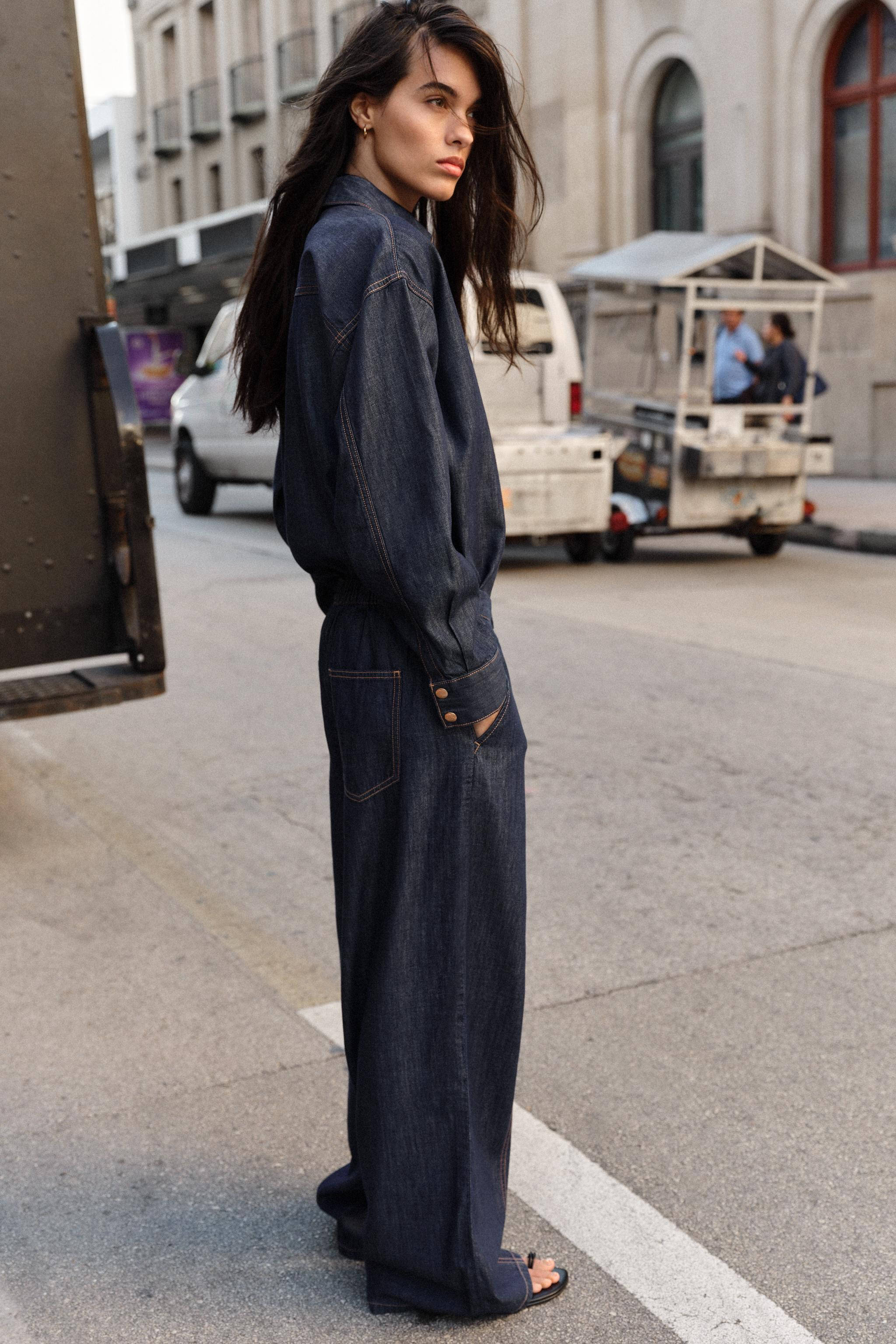 Z1975 HI-RISE JOGGER WIDE-LEG JEANS SET | Zara UK