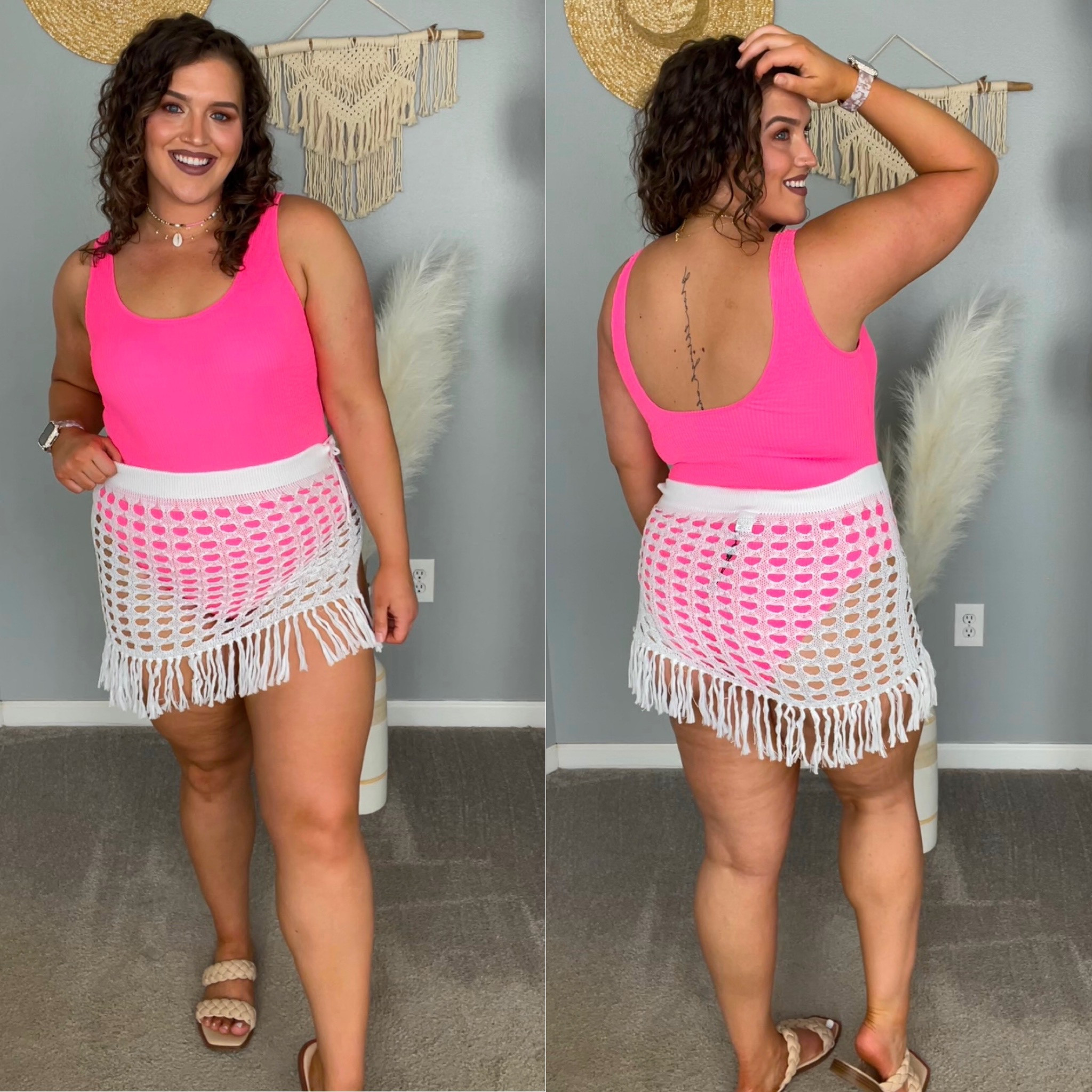 Midsize one piece swimsuit only $28 🩷🌺✨ Paired with crochet mini skirt coverup
Swimsuit: XL 
Skirt: XL
#midsizeoutfits #beachoutfits #swimsuit #onepieceswimsuit #affordablefashion #swimwear #resortwear #summerstyle #vacationoutfits #sandals #skirt #crochet #coverup 

#LTKSeasonal #LTKcurves #LTKswim