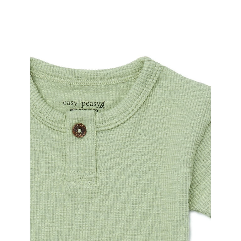 easy-peasy Baby Short Sleeve Henley Solid Bodysuit, Sizes 0-24 Months | Walmart (US)