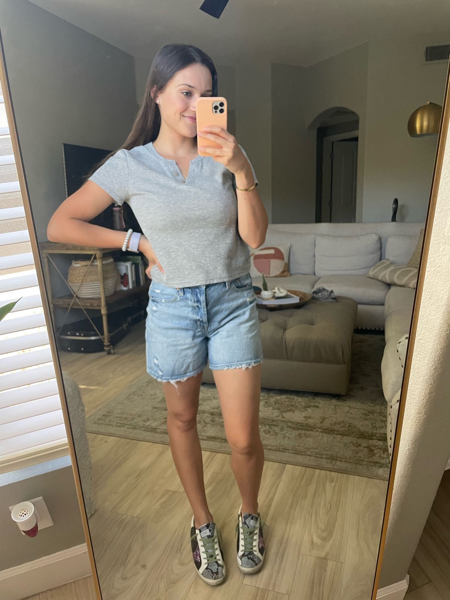 This is one of my favorite shirts right now & I’m loving the longer Jean shorts recently! 🩶

#LTKshoecrush