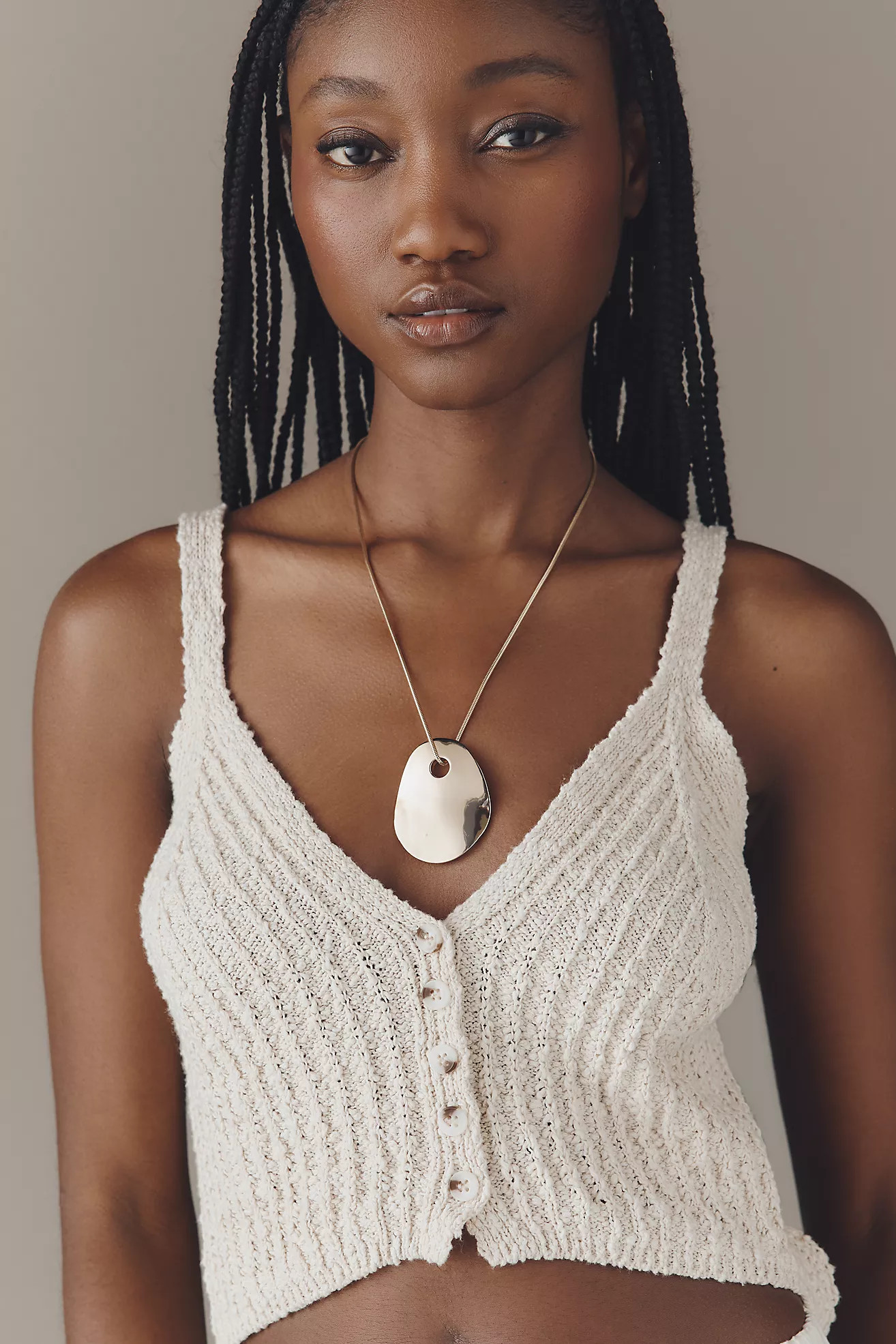 Pilcro Stitchy V-Neck Cotton Sweater Tank | Anthropologie (US)