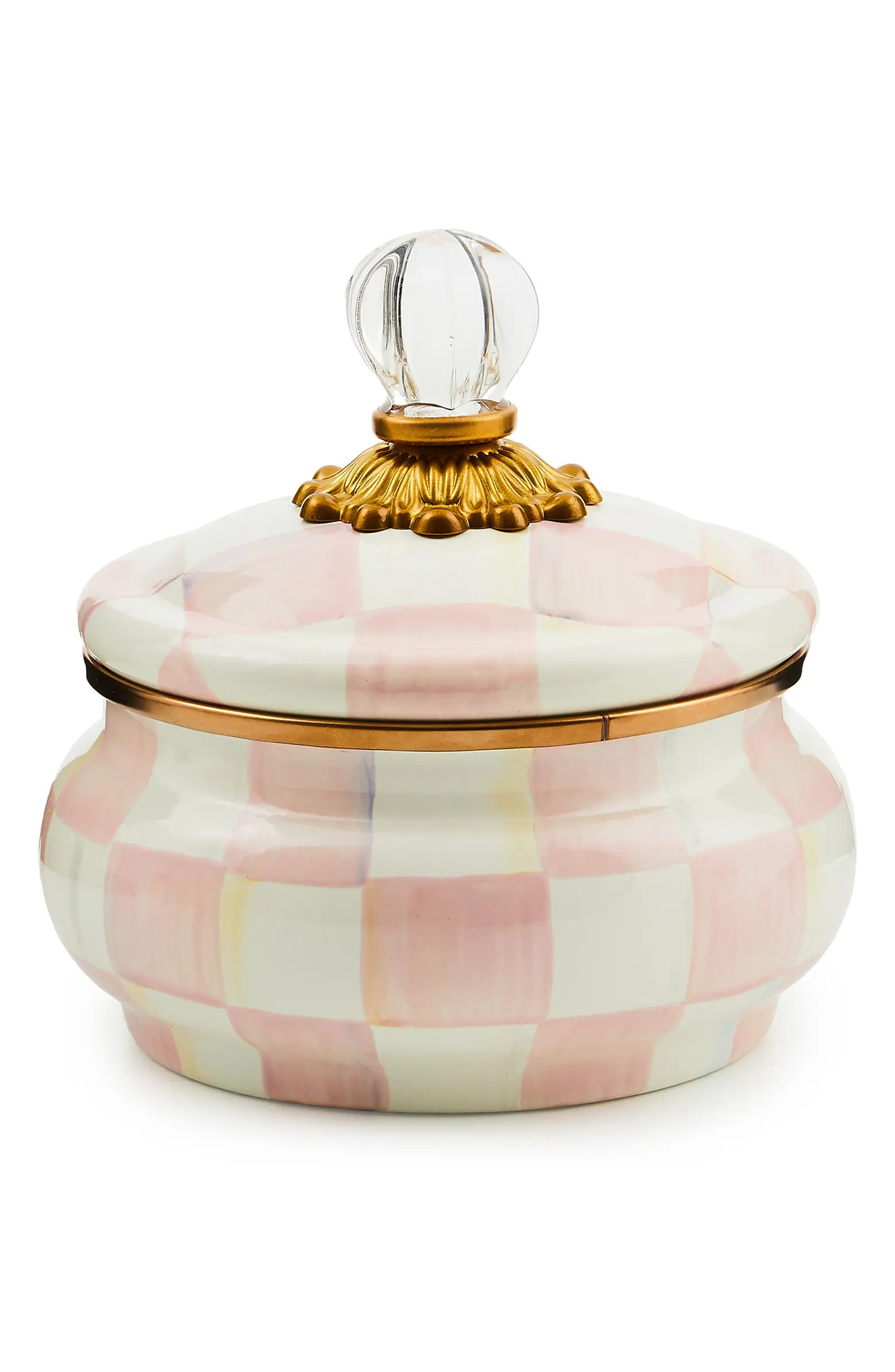 Rosy Check Enameled Steel Squashed Pot | Nordstrom